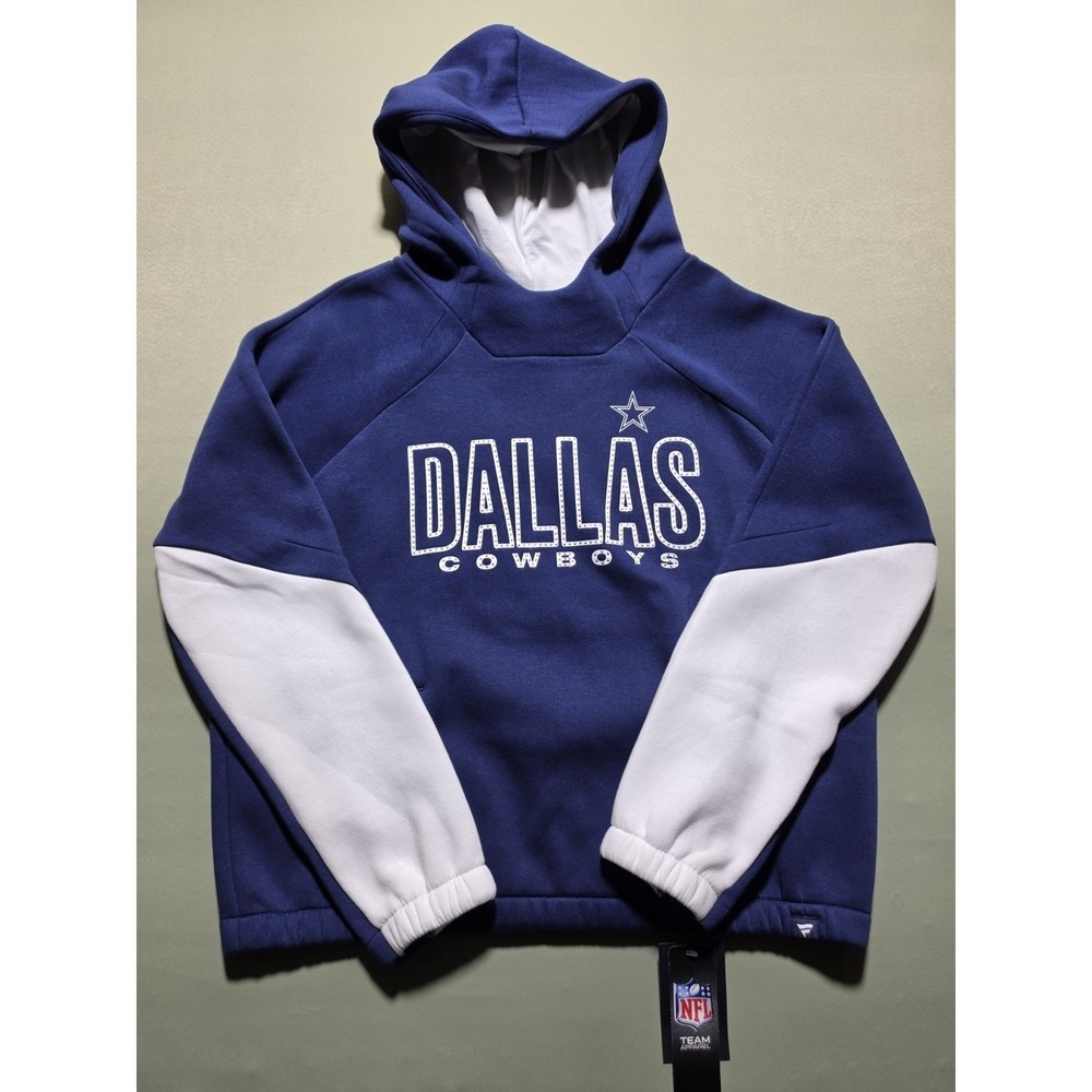 Women's Dallas Cowboys Fanatics Navy Play Clock Bling Hoodie, Size L, NWT